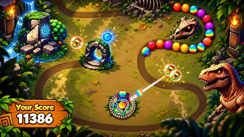 Zumba: Jurassic Marble Quest Switch NSP/XCI ROM Download screenshot